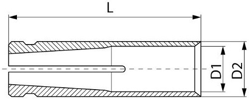 схематический чертеж цанги латунной