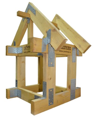 фото домика-стенда с разными видами перфорированного врепежа