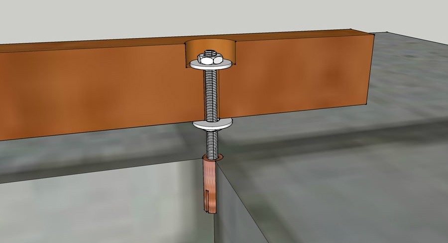 пример использования метрической резьбы для обеспечения необходимого расстояния от несущей поверхности