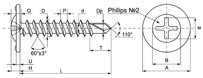 чертеж самореза с прессшайбой сверло с размерами чертеж самореза с прессшайбой сверло с размерами