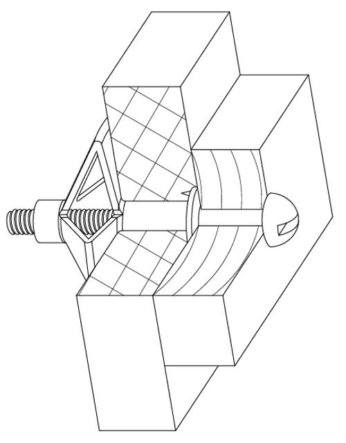схематическое представление установленного дюбель Molly