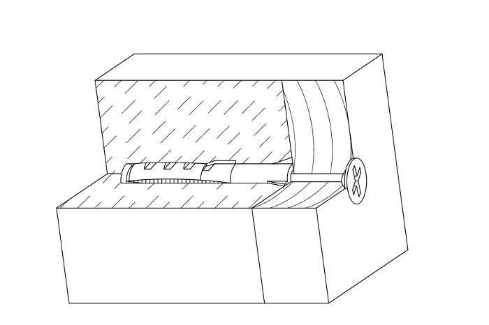 схематическое представление установленного дюбеля с шипами схематическое представление установленного дюбеля с шипами