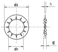 схема шайбы стопорной din 6798 j