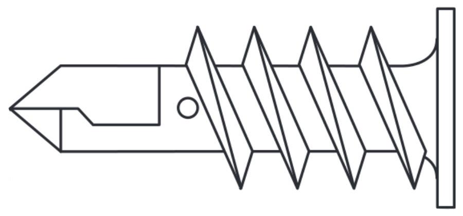 схематический чертеж дюбеля DRIVA со сверлом схематический чертеж дюбеля DRIVA со сверлом