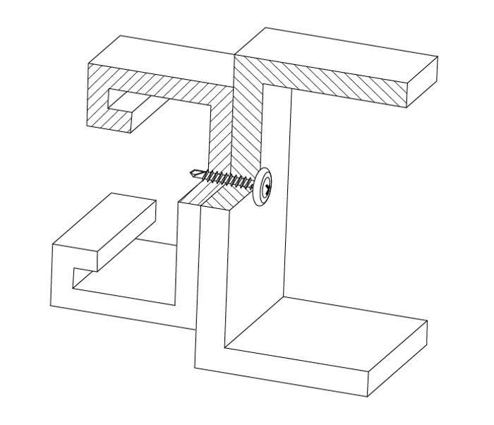 схематическое представление крепление с помощью самореза прессшайба со сверлом схематический чертеж крепления с помощью самореза прессшайба со сверлом