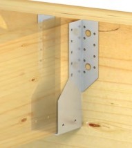 опора бруса открытая или балочный башмак с отворотами наружу