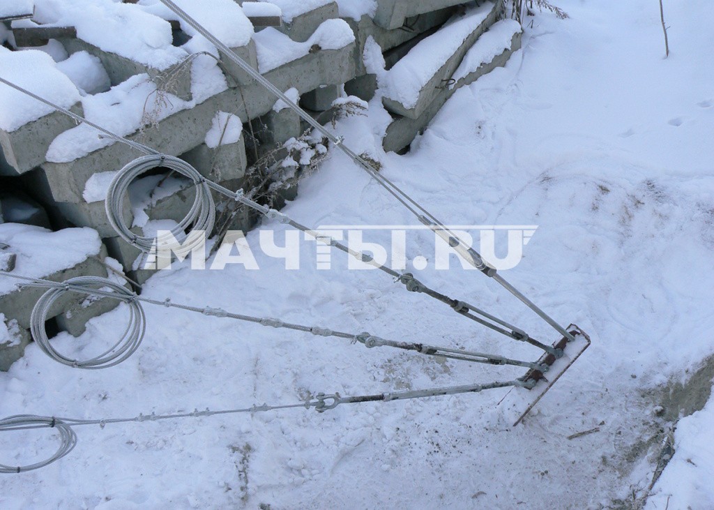 пример 3 применения троса дин 3055, взятый у Партнера ГОСКРЕП "Мачты.ру"