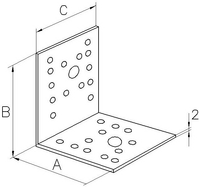 чертеж крепежного уголка с обозначением размеров чертеж крепеж_уголка с обозначением размеров