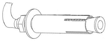 схематическое представление установленного анкерного болта с прямым крюком