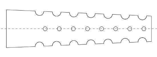 схематический чертеж дюбеля из металла