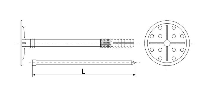 чертеж дюбеля для термоизоляции