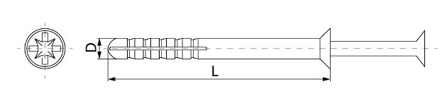 чертеж дюбель-гвоздя нейлон чертеж дюбель-гвоздя нейлон