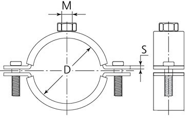 чертеж хомута трубного с обозначением размеров чертеж хомута трубного с обозначением размеров