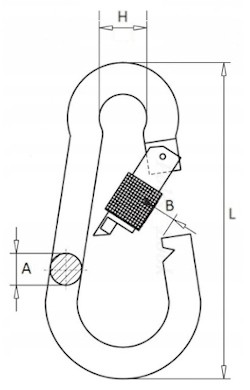 схематический рисунок пожарного карабина с фиксатором