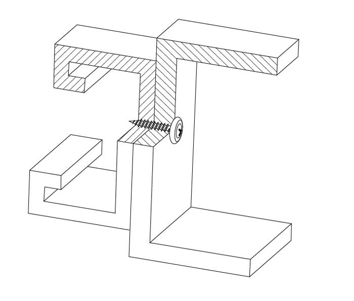 схематический чертеж крепление с помощью самореза с прессщайбой схематический чертеж крепление с помощью самореза с прессщайбой