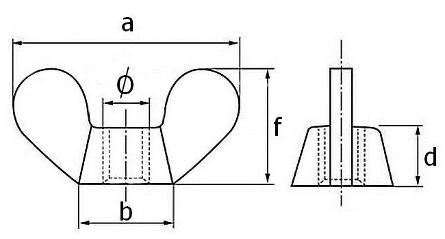 чертеж гайки барашек дин 315 немецкий тип чертеж гайки барашек дин 315 немецкий тип