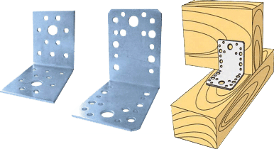 уголки крепежные могут иметь разнобразную перфорацию фото уголков и схематический рисунок применения