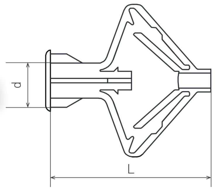 схематический чертеж дюбель OLA