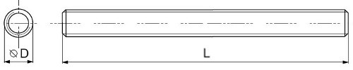 схематический чертеж метрической шпильки с обозначением диаметра и длины