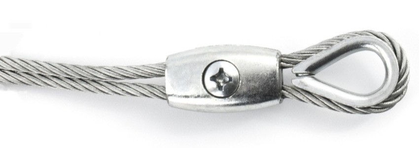 зажим троса и коуш на стальном канате