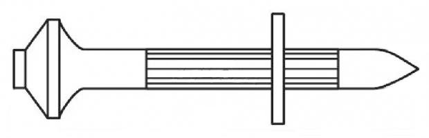схематический чертеж монтажного дюбель-гвоздя