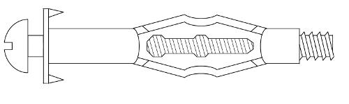 схематический чертеж дюбеля Молли с полукруглой головой
