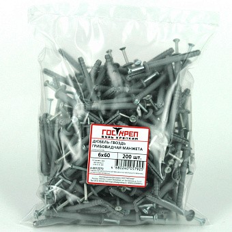 Купить Дюбель-гвоздь полипропилен, 6х40 гриб. манжета оптом