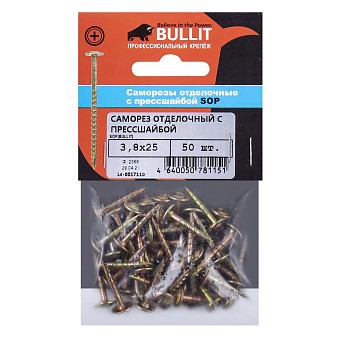 Купить Саморез отделочный с пресс-шайбой bullit 3,8х25 оптом