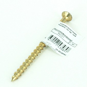 Купить Саморез конструкц.универсал bullit 8х100 желт.,потай tx40 оптом