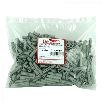 Купить Дюбель четырехраспорный, 6x35 пл.конт. 280 мл 50 шт. оптом