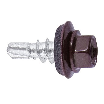 Купить Саморез кровельный ral 8017 (шоколадно-коричн.), 5,5x19 оптом