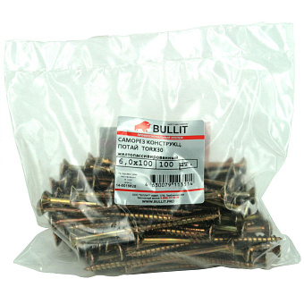 Купить Саморез конструкц.универсал bullit 3,5х40 желт.,потай оптом
