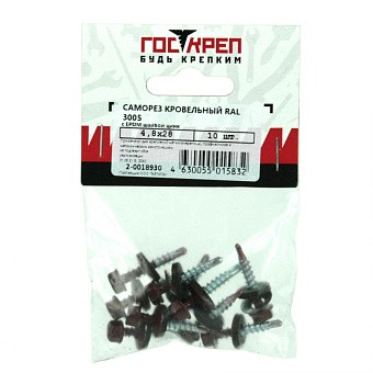 Купить Саморез кровельный, ral 3005 (винно-красный), 4,8х35 оптом