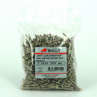 Купить Шурупы для паркетной, массивной доски bullit 3,2х35 tx10 оптом