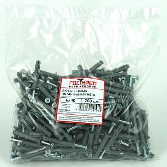 Купить Дюбель-гвоздь полипропилен, 6x40 потай манжета оптом