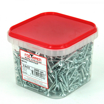 Купить Саморез оконный сверло, белый цинк, 3,9x32 оптом