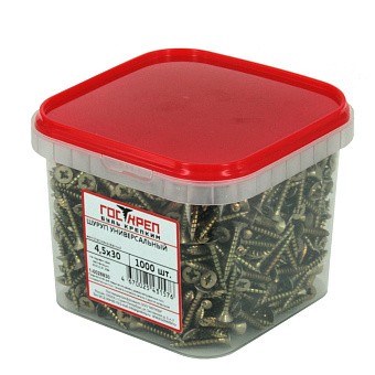 Купить Шуруп универ. желтый цинк, 3,5х40 пл.конт. 1150 мл 800 шт оптом