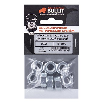 Купить Гайка din 934 кл.пр.10 шестигранная m12 оптом